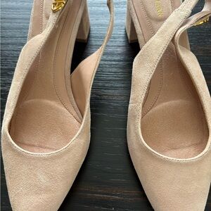 Cole Haan Nude Suede Slingback Heels